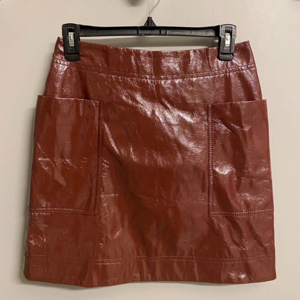 Maroon Pleather Skirt